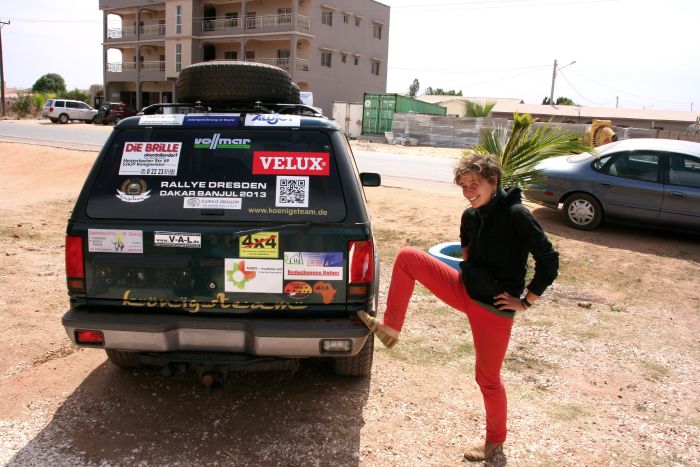 Stefanie nach dem Ausparken.